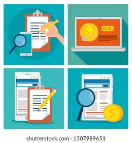 set business strategy with technology and documents information