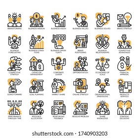 Set of business strategy thin line and pixel perfect icons for any web and app project. 