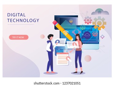 set of business such as data analysis,people in teamwork,startup your business,online education, analysisLanding page template,vector design