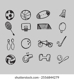 Set of Business symbol hand drawn illustration