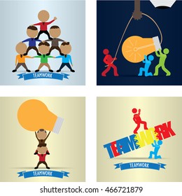 Set of Business teamwork concept designs, Vector illustration