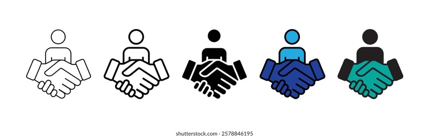 Set of business teamwork icon. Containing team, cooperation, group, people, organization, collaboration, communication, partnership, leadership, support, unity, community. Vector illustration