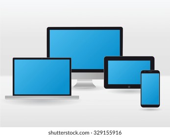 Set of business techincs. Vector illustration