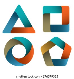Set business template options banners. Cyclical process. Diagram. Circular arrows. Abstract design logo. Logotype art - vector