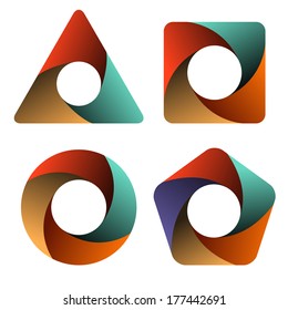 Set business template options banners. Cyclical process. Diagram. Circular arrows. Abstract design logo. Logotype art - vector