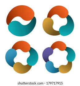 Set business template options banners. Abstract design logo. Logotype art - vector 