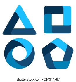 Set business template options banners. Cyclical process. Diagram. Circular arrows. Abstract design logo. Logotype art - vector 