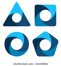 Set Business Template Options Banners. Cyclical Process. Diagram. Circular Arrows. Abstract Design Logo. Logotype Art - Vector 