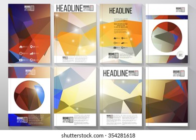 Set of business templates for brochure, flyer or booklet. Abstract multicolored background. Scientific digital design, science vector illustration.