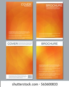 Set of business templates for brochure, flyer, cover magazine in A4 size, with triangles. Geometric abstract background. Vector illustration.