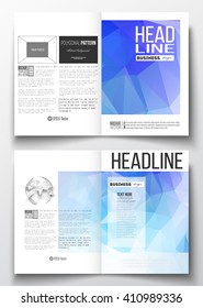 Set of business templates for brochure, magazine, flyer, booklet or annual report. Abstract colorful polygonal background, modern stylish triangle vector texture.