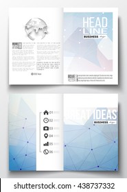 Set of business templates for brochure, magazine, flyer, booklet or annual report. Abstract colorful polygonal background, modern stylish triangle vector texture.