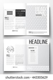 Set of business templates for brochure, magazine, flyer, booklet or annual report. Abstract colorful polygonal background, modern stylish triangle vector texture.