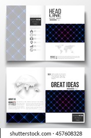 Set of business templates for brochure, magazine, flyer, booklet or annual report. Abstract polygonal background, modern stylish square vector texture.