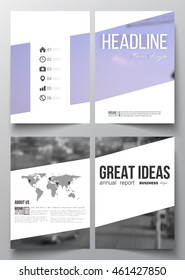 Set of business templates for brochure, magazine, flyer, booklet or annual report. Blurred background, urban landscape, modern stylish vector template.