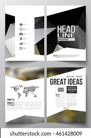 Set of business templates for brochure, magazine, flyer, booklet or annual report. Colorful polygonal background, blurred image, modern stylish triangular vector texture.