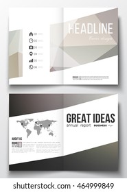 Set of business templates for brochure, magazine, flyer, booklet or annual report. Abstract blurred background, modern stylish dark vector texture.
