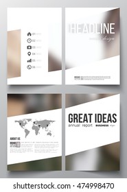 Set of business templates for brochure, magazine, flyer, booklet or annual report. Blurred image, urban landscape, modern stylish vector texture