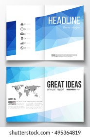 Set of business templates for brochure, magazine, flyer, booklet or annual report. Abstract colorful polygonal background, modern stylish triangle vector texture