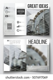 Set of business templates for brochure, magazine, flyer, booklet or annual report. Polygonal background, blurred image, urban landscape, modern stylish triangular vector texture