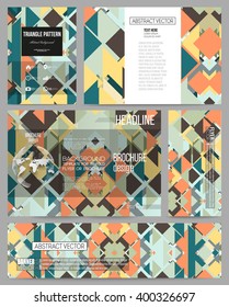 Set of business templates for presentation, brochure, flyer or booklet. Material Design. Colored vector background.