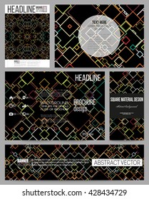 Set of business templates for presentation, brochure, flyer or booklet. Material Design. Colored vector background.