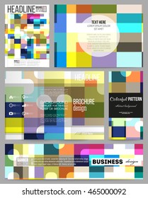 Set of business templates for presentation, brochure, flyer or booklet. Abstract colorful business background, modern stylish vector texture.