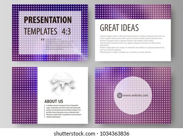 Set of business templates for presentation slides. Easy editable abstract vector layouts in flat style. Bright color colorful design, beautiful futuristic background.