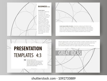 Set of business templates for presentation slides. Easy editable abstract vector layouts in flat design. Alchemical theme. Fractal art background. Sacred geometry. Mysterious relaxation pattern.