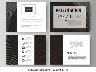 Set of business templates for presentation slides. Easy editable vector layouts in flat design. Dark color modern abstract background with colorful circles.