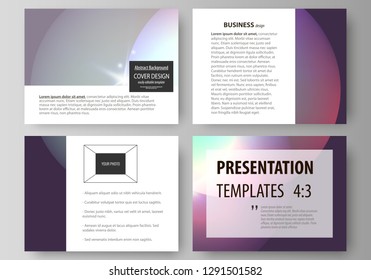 Set of business templates for presentation slides. Easy editable abstract vector layouts. Retro style, mystical Sci-Fi background. Futuristic trendy design.