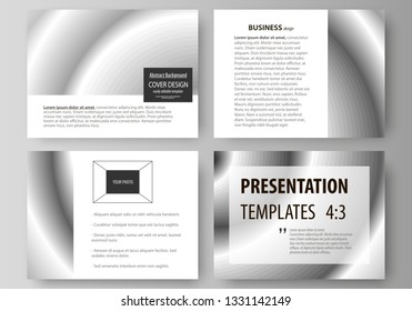 Set of business templates for presentation slides. Easy editable abstract vector layouts in flat design. Simple monochrome geometric pattern. Minimalistic background. Gray color shapes.