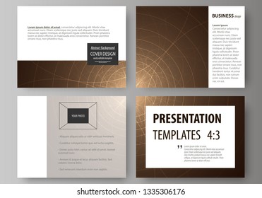 Set of business templates for presentation slides. Easy editable abstract vector layouts in flat design. Alchemical theme. Fractal art background. Sacred geometry. Mysterious relaxation pattern.