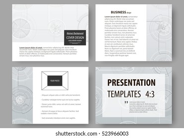 Set Of Business Templates For Presentation Slides. Easy Editable Layouts, Vector Illustration. High Tech Design, Connecting System. Science And Technology Concept. Futuristic Abstract Background