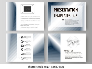 Set of business templates for presentation slides. Easy editable vector layouts in flat design. Simple monochrome geometric pattern. Abstract polygonal style, stylish modern background