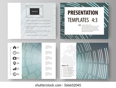 Set of business templates for presentation slides. Easy editable abstract vector layouts in flat design. Technology background in geometric style made from circles.