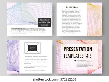 Set of business templates for presentation slides. Easy editable vector layouts in flat design. Colorful decoration with waves forming abstract beautiful background.