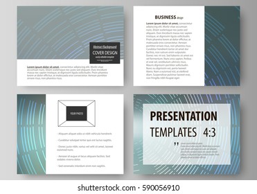Set of business templates for presentation slides. Easy editable abstract vector layouts in flat design. Technology background in geometric style made from circles