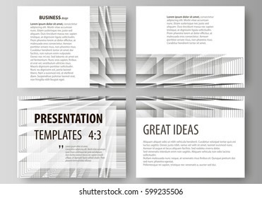 Set of business templates for presentation slides. Abstract vector layouts in flat design. Abstract infinity background, 3d structure with rectangles forming illusion of depth and perspective