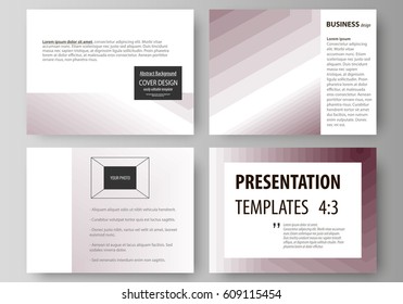 Set of business templates for presentation slides. Easy editable vector layouts in flat design. Simple monochrome geometric pattern. Abstract polygonal style, stylish modern background