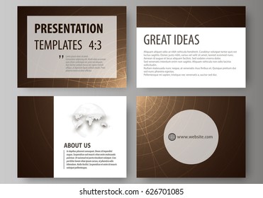 Set of business templates for presentation slides. Easy editable abstract vector layouts in flat design. Alchemical theme. Fractal art background. Sacred geometry. Mysterious relaxation pattern.