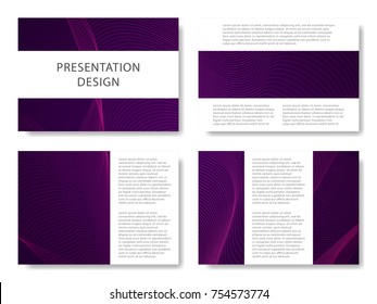 Set of business templates for presentation slides. Colorful design with waves abstract beautiful background. Vector illustration
