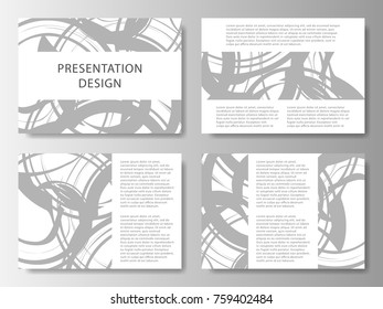 Set of business templates for presentation slides. Colorful design with waves abstract beautiful background. Vector illustration