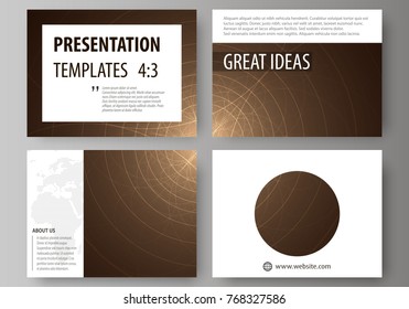 Set of business templates for presentation slides. Easy editable abstract vector layouts in flat design. Alchemical theme. Fractal art background. Sacred geometry. Mysterious relaxation pattern.