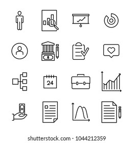 Set of business thin line icons. High quality pictograms of management. Modern outline style icons collection. 