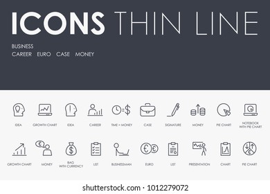 Set of BUSINESS Thin Line Vector Icons and Pictograms