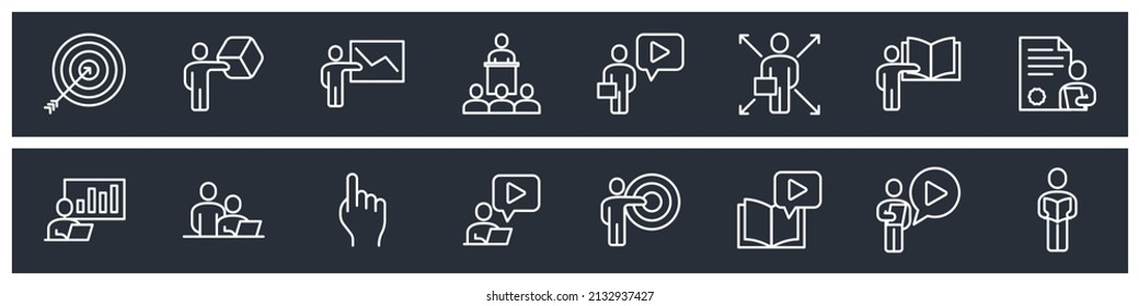 Satz von Business Training-Elementen Symbol-Vorlage für Grafik- und Webdesign-Kollektion Logo Vektorgrafik