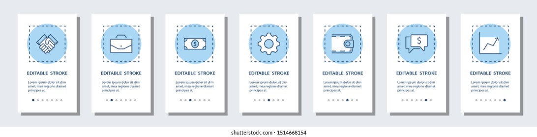 Set of Business vector line icons. It contains symbols of a handshake, a user, dollar pictograms, gears, a briefcase, a bag of money, a schedule and much more. Editable Stroke. 32x32 pixels.