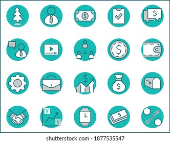 Set of Business vector line icons. It contains symbols of a handshake, a user, dollar pictograms, gears, a briefcase, a bag of money, a schedule and much more. Editable Stroke. 32x32 pixels.