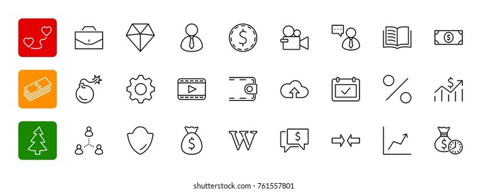 Set of business vector line icons.  